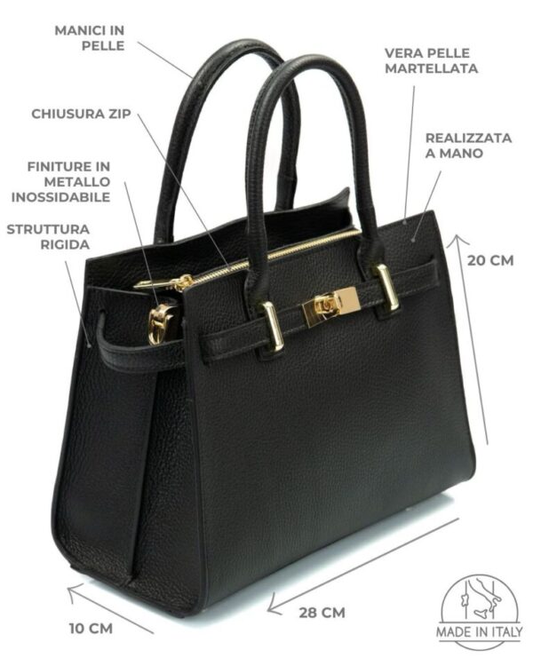 Modèle Diana cuir véritable 🇮🇹 Noir – Image 10