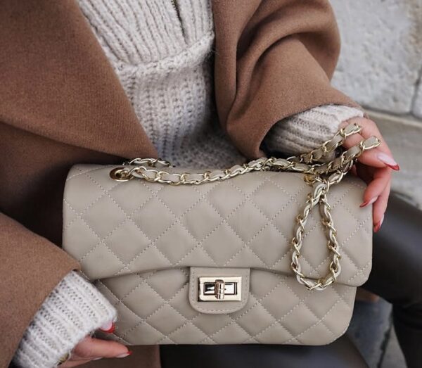 Modèle Elegancia Taupe clair
Cuir de vachette fabrication 🇮🇹 – Image 2
