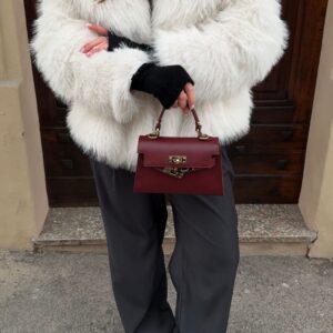 Modèle Kelly - Cuir de vachette 🇮🇹 bordeaux