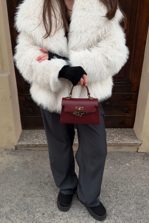 Modèle Kelly - Cuir de vachette 🇮🇹 bordeaux