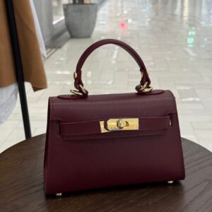 Modèle Kelly - Cuir de vachette 🇮🇹 bordeaux