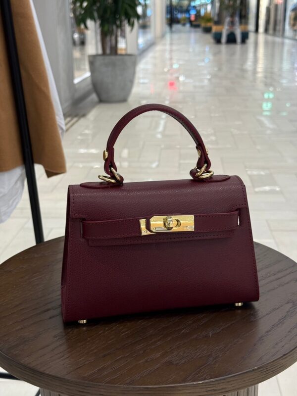 Modèle Kelly - Cuir de vachette 🇮🇹 bordeaux