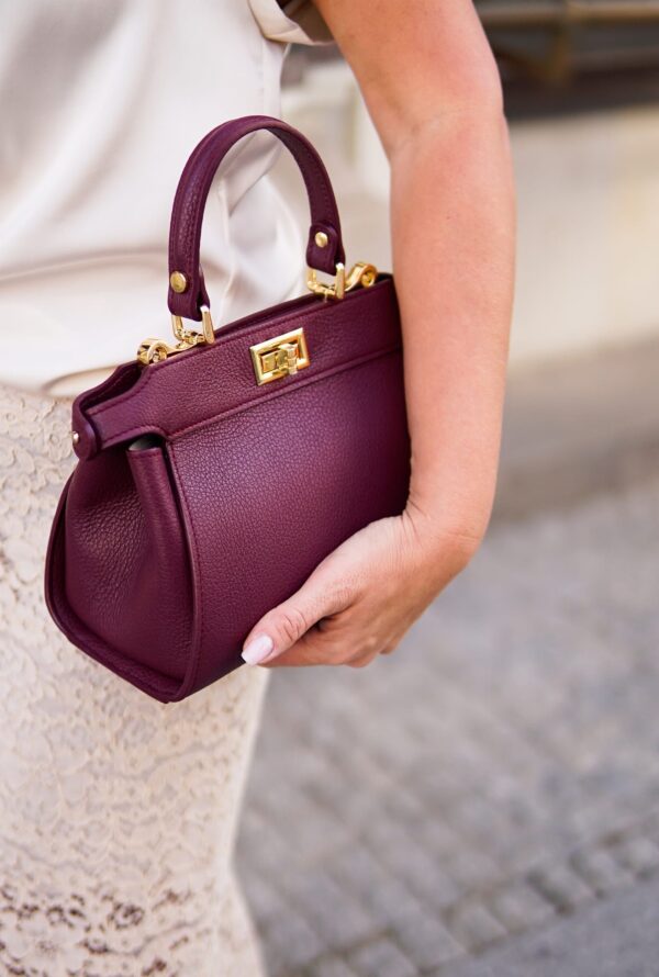 Modèle Olivia cuir véritable bordeaux – Image 2