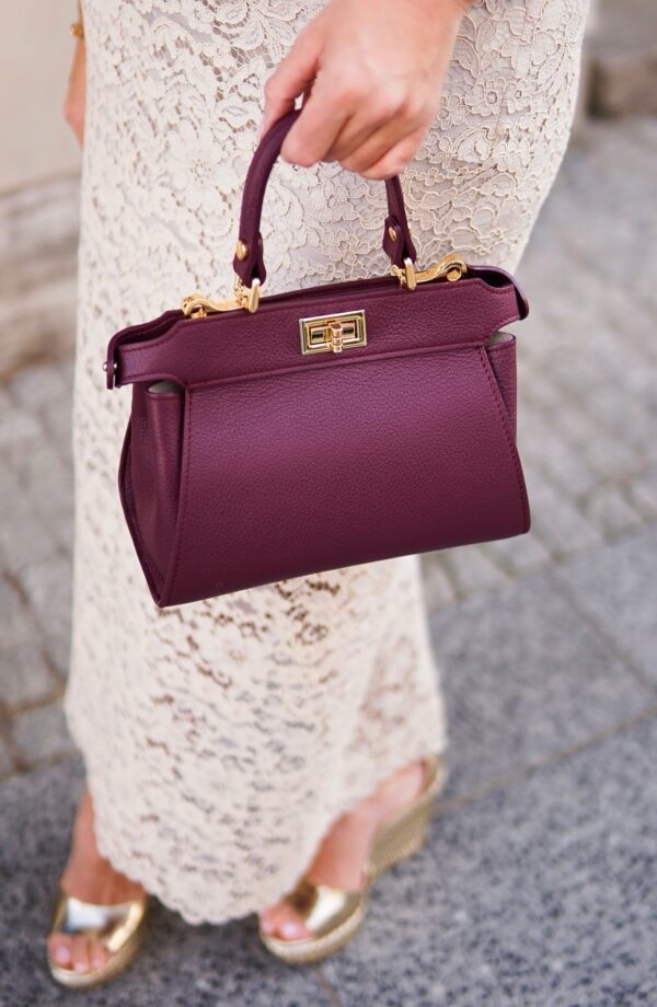 Modèle Olivia cuir véritable bordeaux – Image 3
