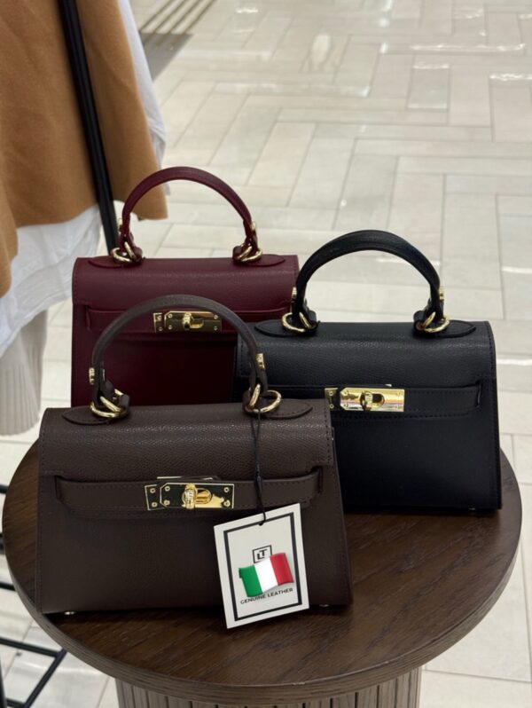 Modèle Kelly - Cuir de vachette 🇮🇹 bordeaux – Image 2