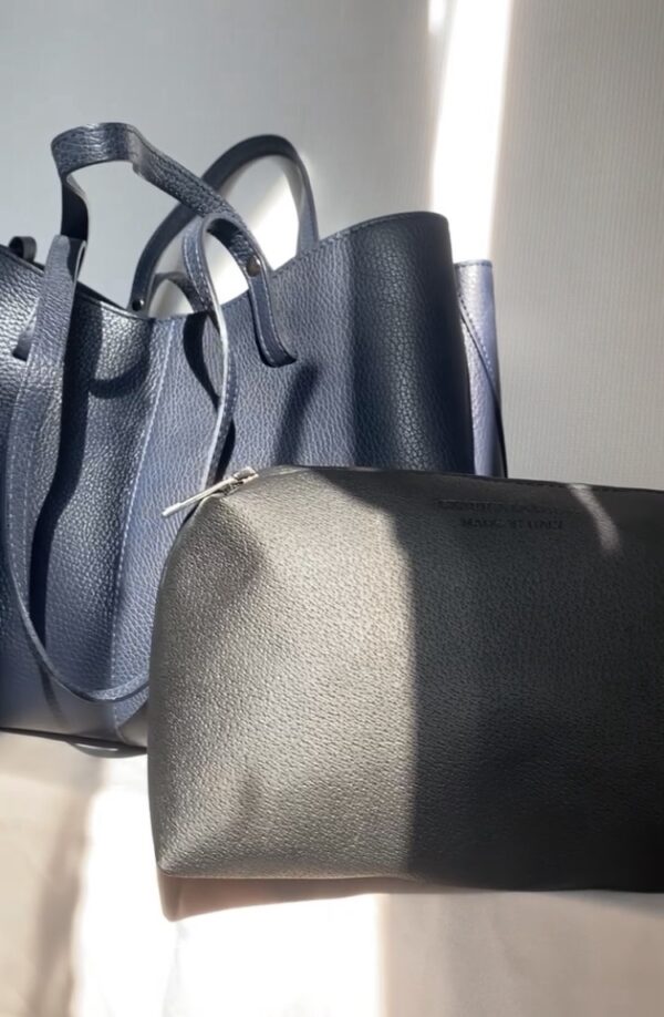 Modèle Pauline en cuir de vachette 🇮🇹 Bleu nuit – Image 4