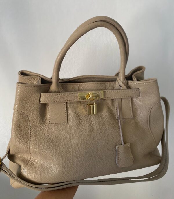 Modèle Sylvia en cuir de vachette 🇮🇹 Taupe – Image 3