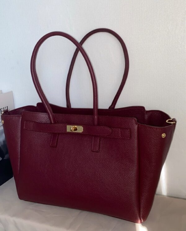 Modèle Monica en cuir de vachette 🇮🇹 Bordeaux – Image 5