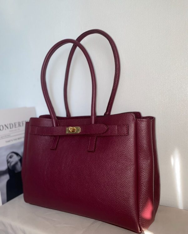 Modèle Monica en cuir de vachette 🇮🇹 Bordeaux – Image 4