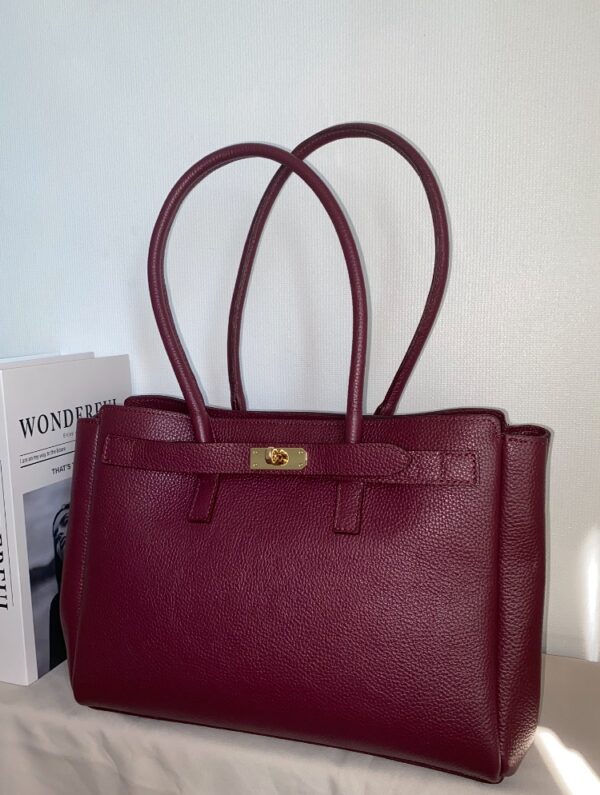 Modèle Monica en cuir de vachette 🇮🇹 Bordeaux – Image 6