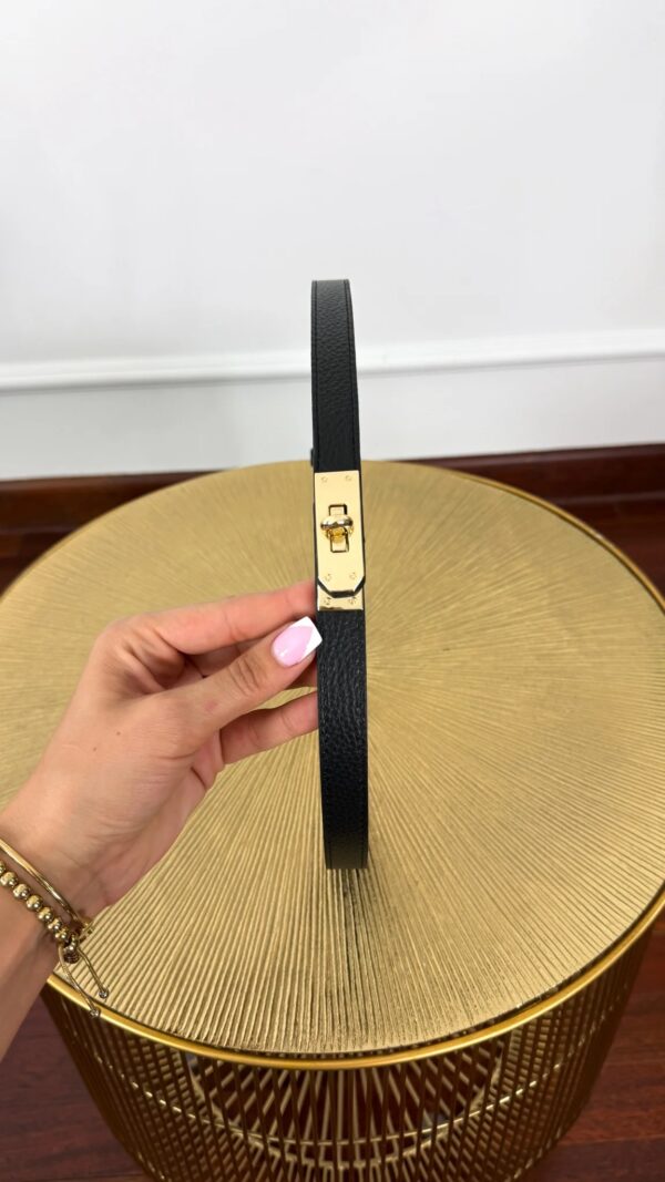Ceinture inspiration H en cuir véritable 🇮🇹 
Noir – Image 2