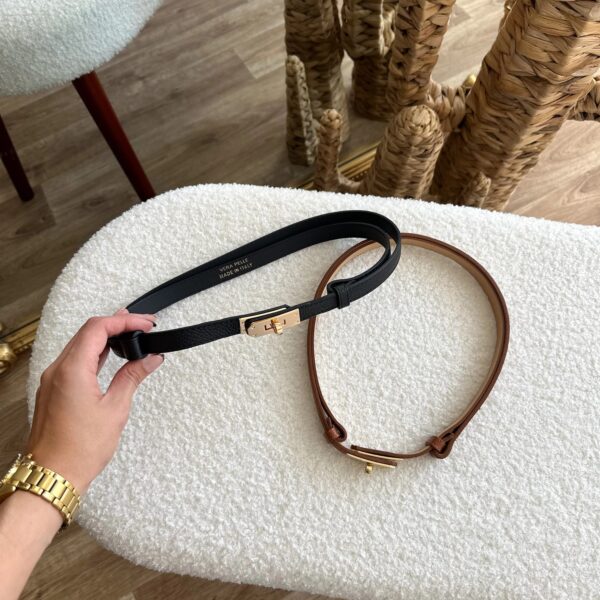 Ceinture inspiration H en cuir véritable 🇮🇹 
Noir – Image 10