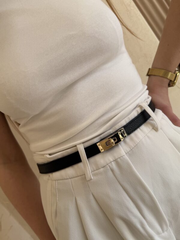 Ceinture inspiration H en cuir véritable 🇮🇹 
Noir – Image 12